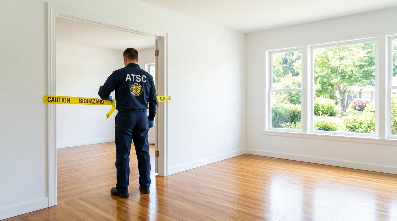 Certified biohazard cleanup crew performing Trauma Scene Cleanup in Union Beach